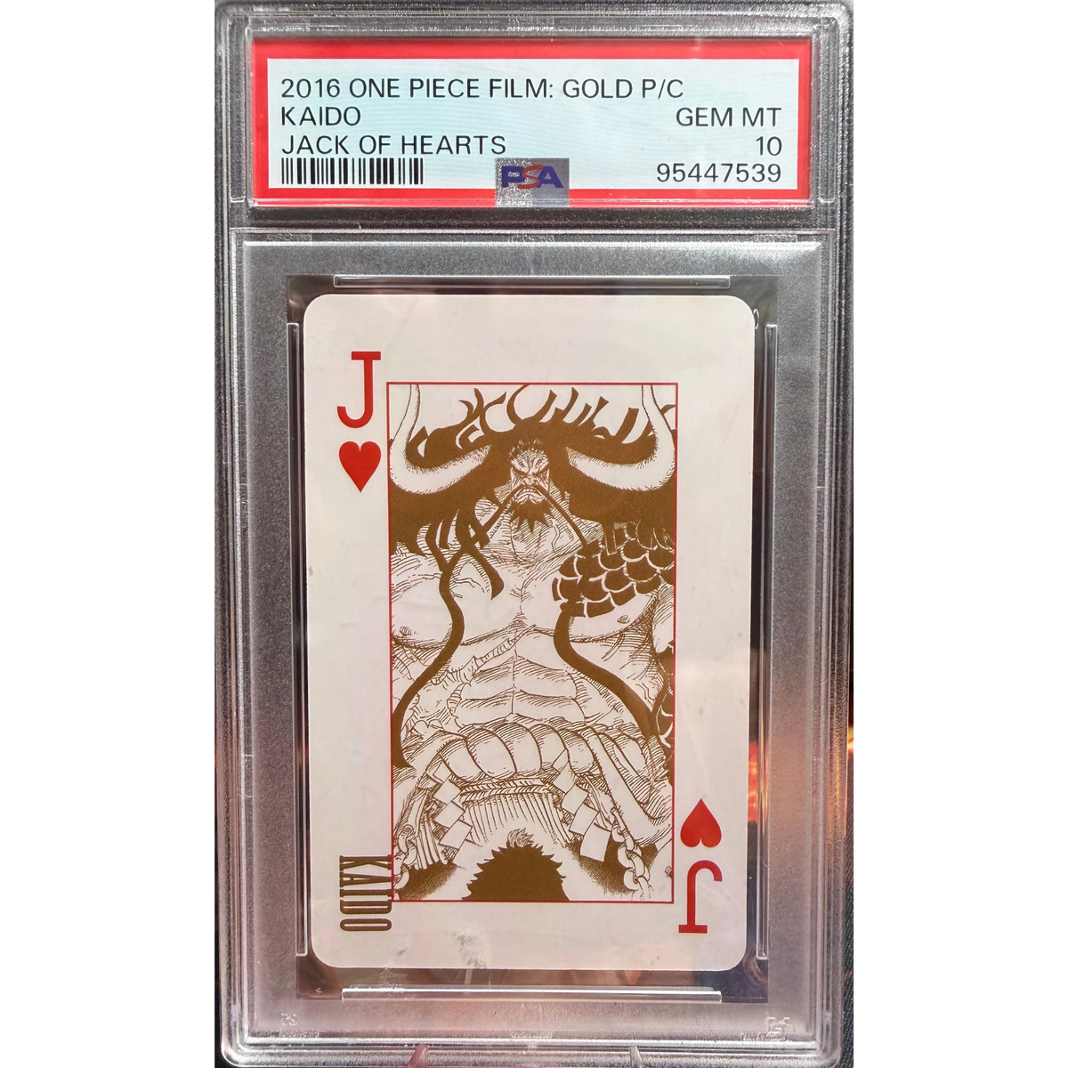 ONE PIECE KAIDO JACK OF HEARTS ONE PIECE FILM GOLD P/C 2016 PSA 10