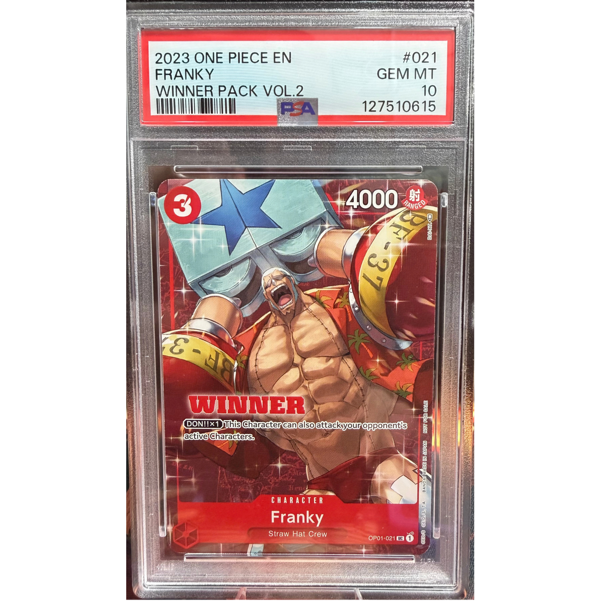 ONE PIECE FRANKY WINNER PACK VOL.2 ENG PSA 10