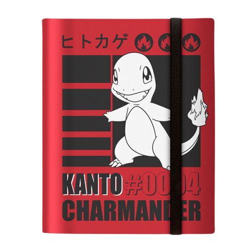 POKEMON ALBUM 9 TASCHE LIMITED EDITION KANTO #004 CHARMANDER CHIUSURA CON ELASTICO