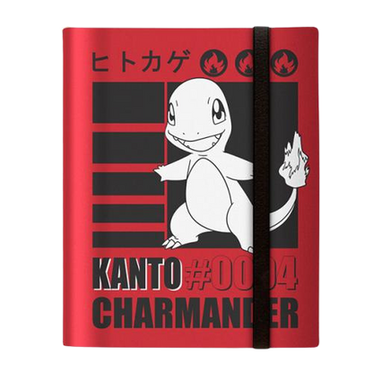 POKEMON ALBUM 9 TASCHE LIMITED EDITION KANTO #004 CHARMANDER CHIUSURA CON ELASTICO