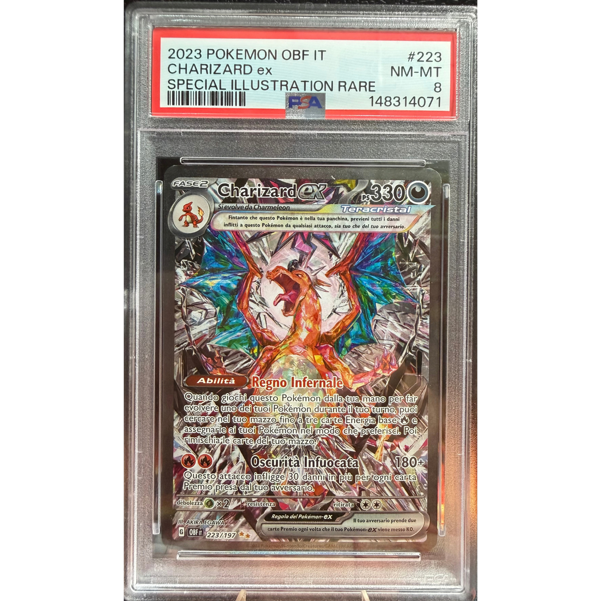 POKEMON CHARIZARD EX SPECIAL ILLUSTRATION RARE OBF ITA PSA 8