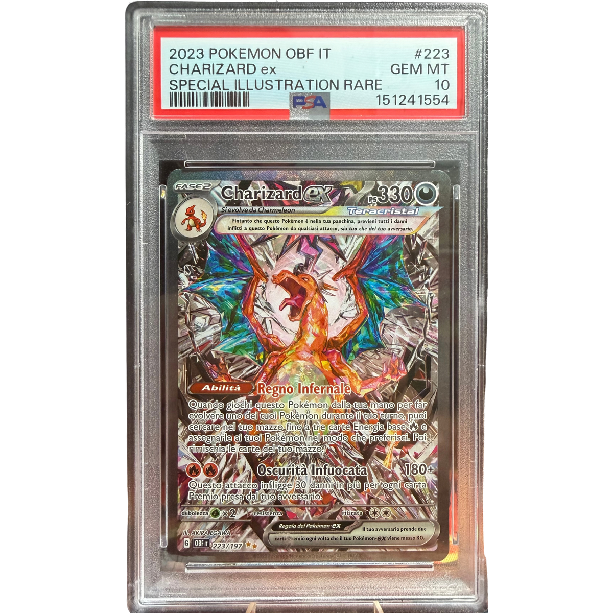POKEMON CHARIZARD SPECIAL ILLUSTRATION RARE #223 OBF ITA PSA 10