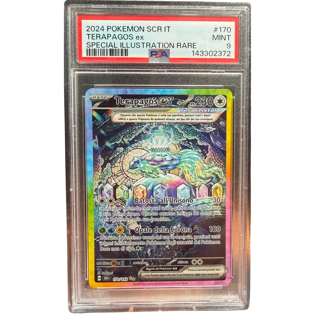 POKEMON TERAPAGOS EX #170 SPECIAL ILLUSTRATION RARE SCARLATTO E VIOLETTO ITA PSA 9