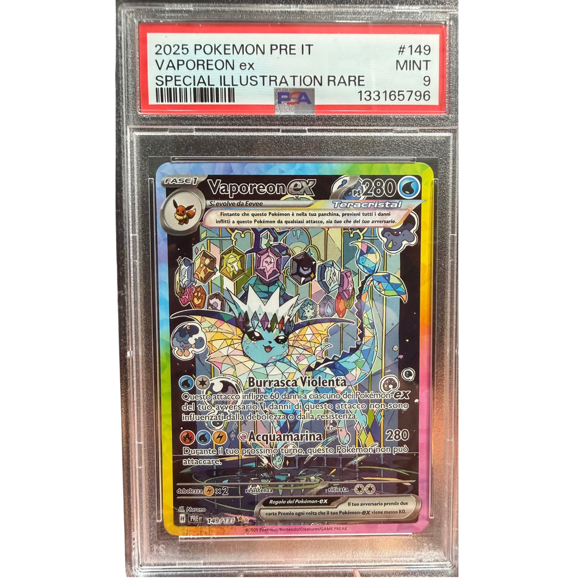 POKEMON VAPOREON EX  #149 SPECIAL ILLUSTRATION RARE EVOLUZIONI PRISMATICHE ITA PSA 10