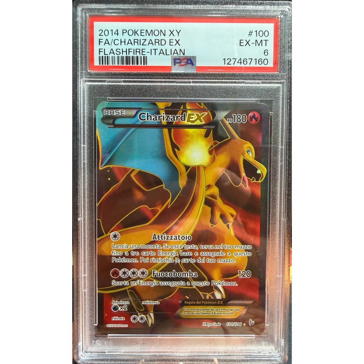POKEMON CHARIZARD EX #100 X-Y FLASHFIRE ITA PSA 10