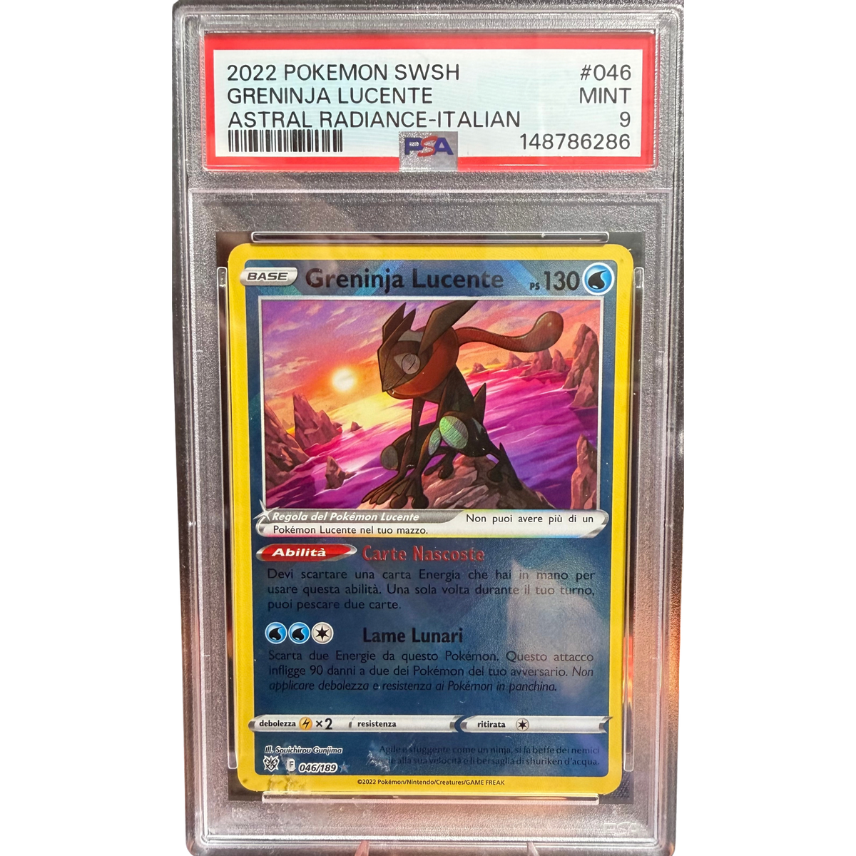 POKEMON GRENINJA LUCENTE #046 LUCENTEZZA SIDERALE ITA PSA 9