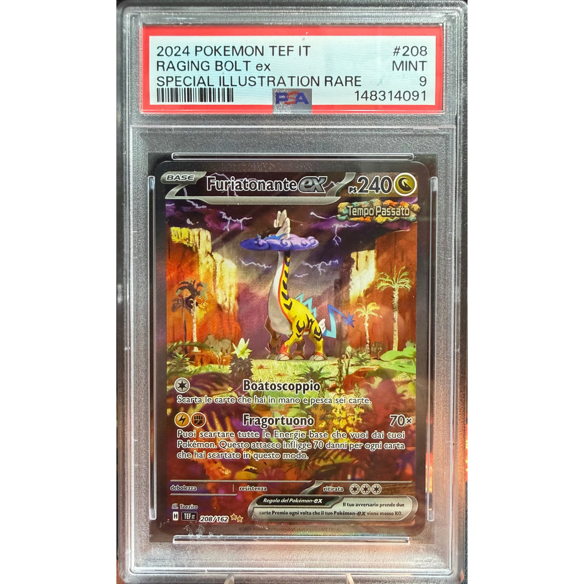 POKEMON FURIATONANTE EX #208 SPECIAL ILLUSTRATION RARE TEF ITA PSA 9