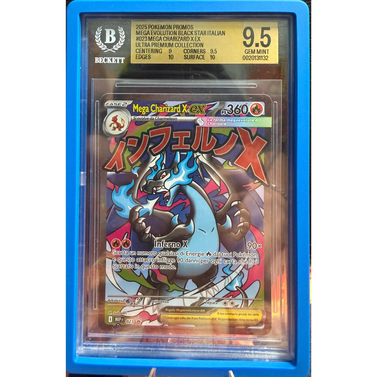 POKEMON CHARIZARD X EX #023 PROMO ULTRA PREMIUM COLL ITA BGS 9,5