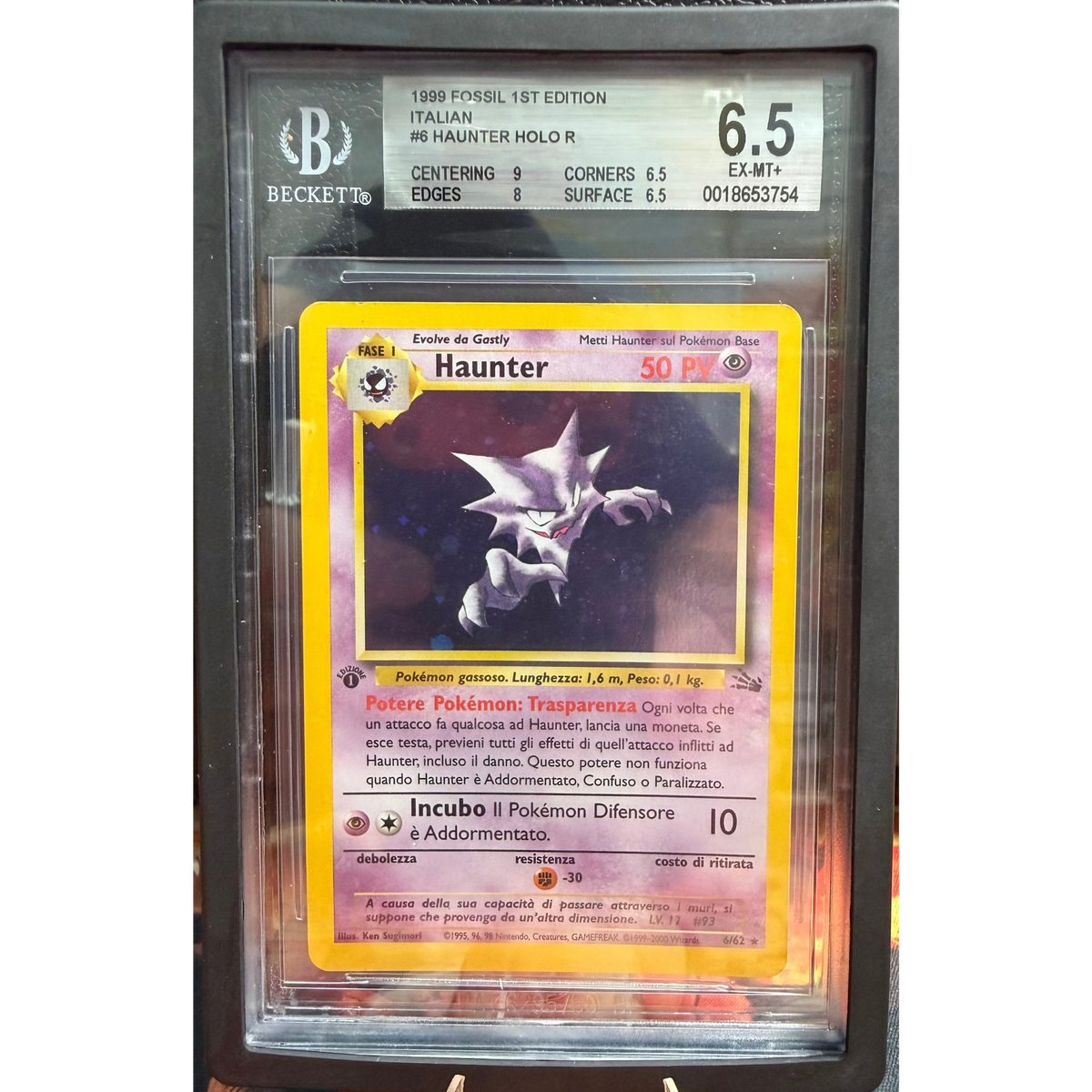 POKEMON HAUNTER HOLO R 1°EDIZIONE #6/62 FOSSIL 1999 ITA BGS 6,5
