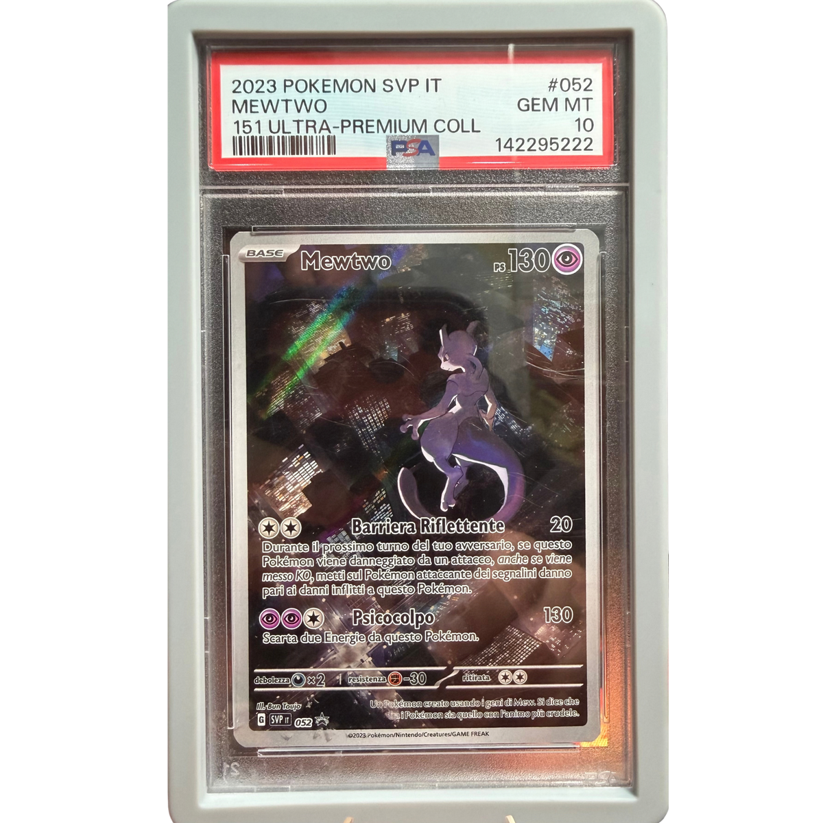 POKEMON MEWTWO 151 #052 PROMO ULTRA PREMIUM COLL ITA PSA 10